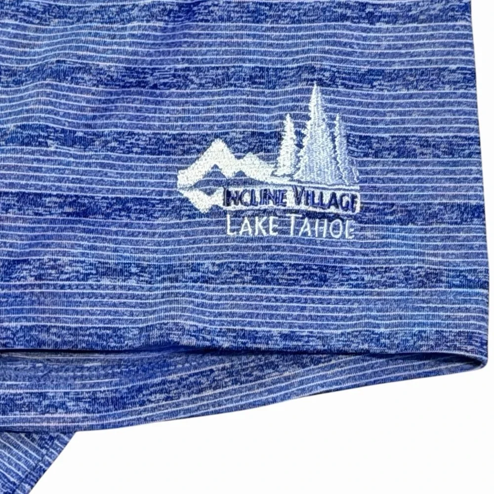 Nike Dri-FIT‎ Vapor Stripe Polo Incline Village Lake Tahoe Blue Men's Size XXL